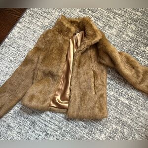 Elegant Brown Faux Fur Jacket